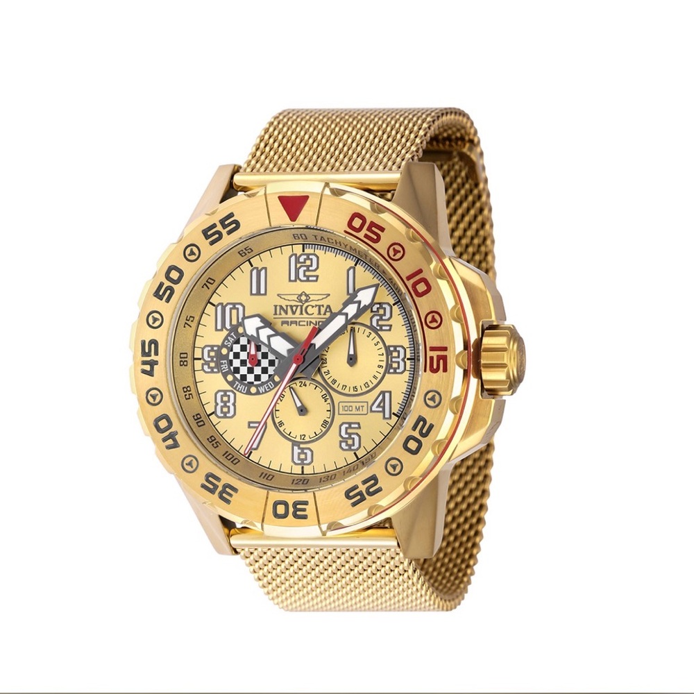 Invicta Gold Tone Mesh Strap Watch - Picture 3 of 4